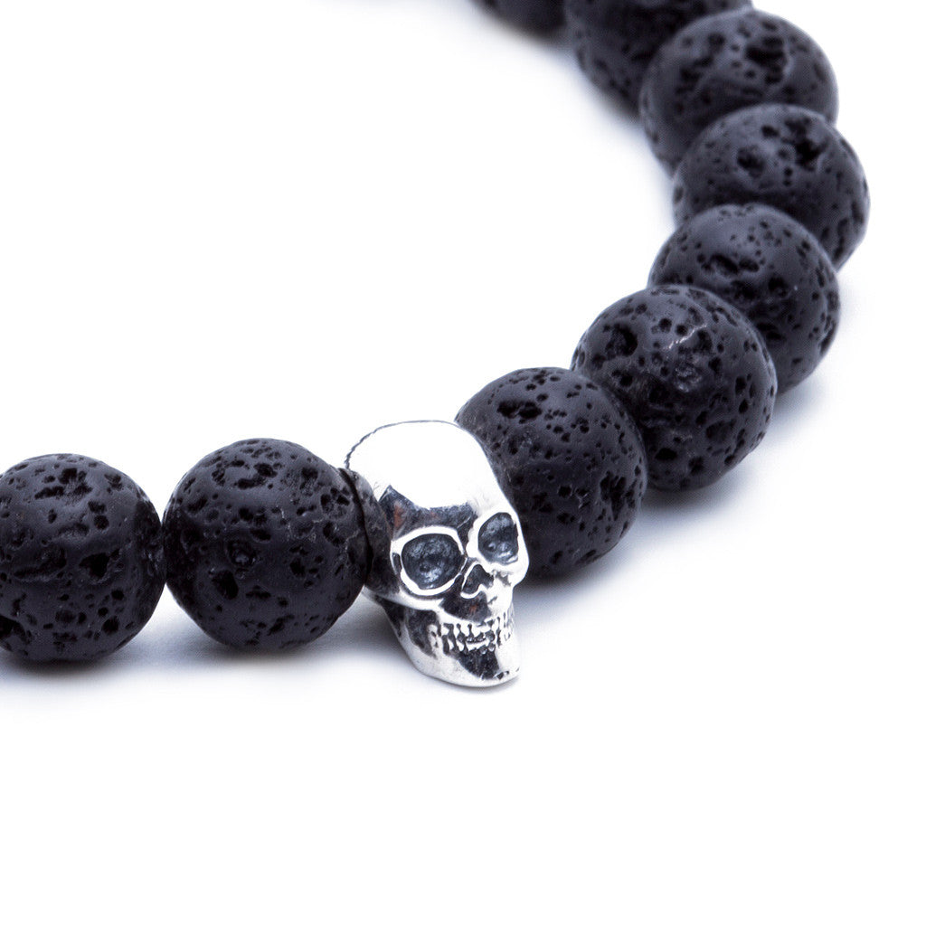 Skull Beaded Bracelet - Lavastone