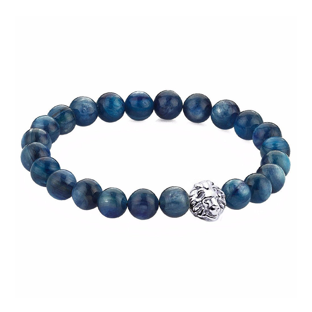 Exclusive Leo Beaded Bracelets - Oxidised Silver - Kyanite