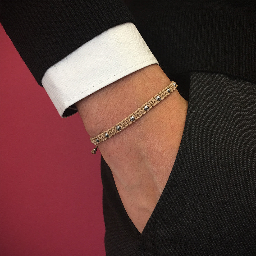 9 Balls Macrame - Silver - Cognac - White Gold