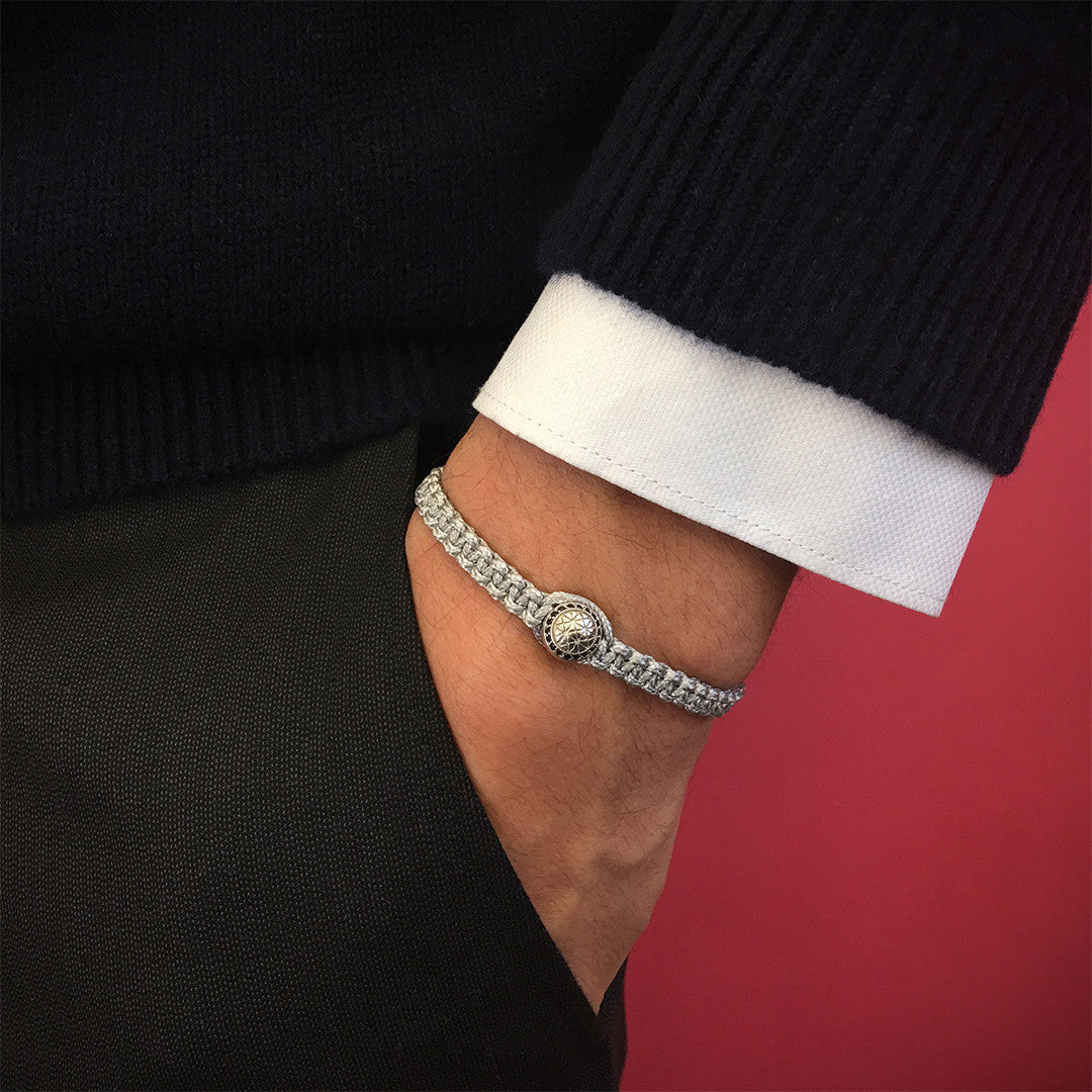 Solitaire Macrame Bracelet - Solid Silver