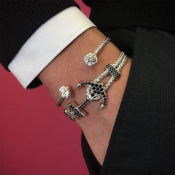 Mens Premium Anchor and Leo Bundle in White Gold