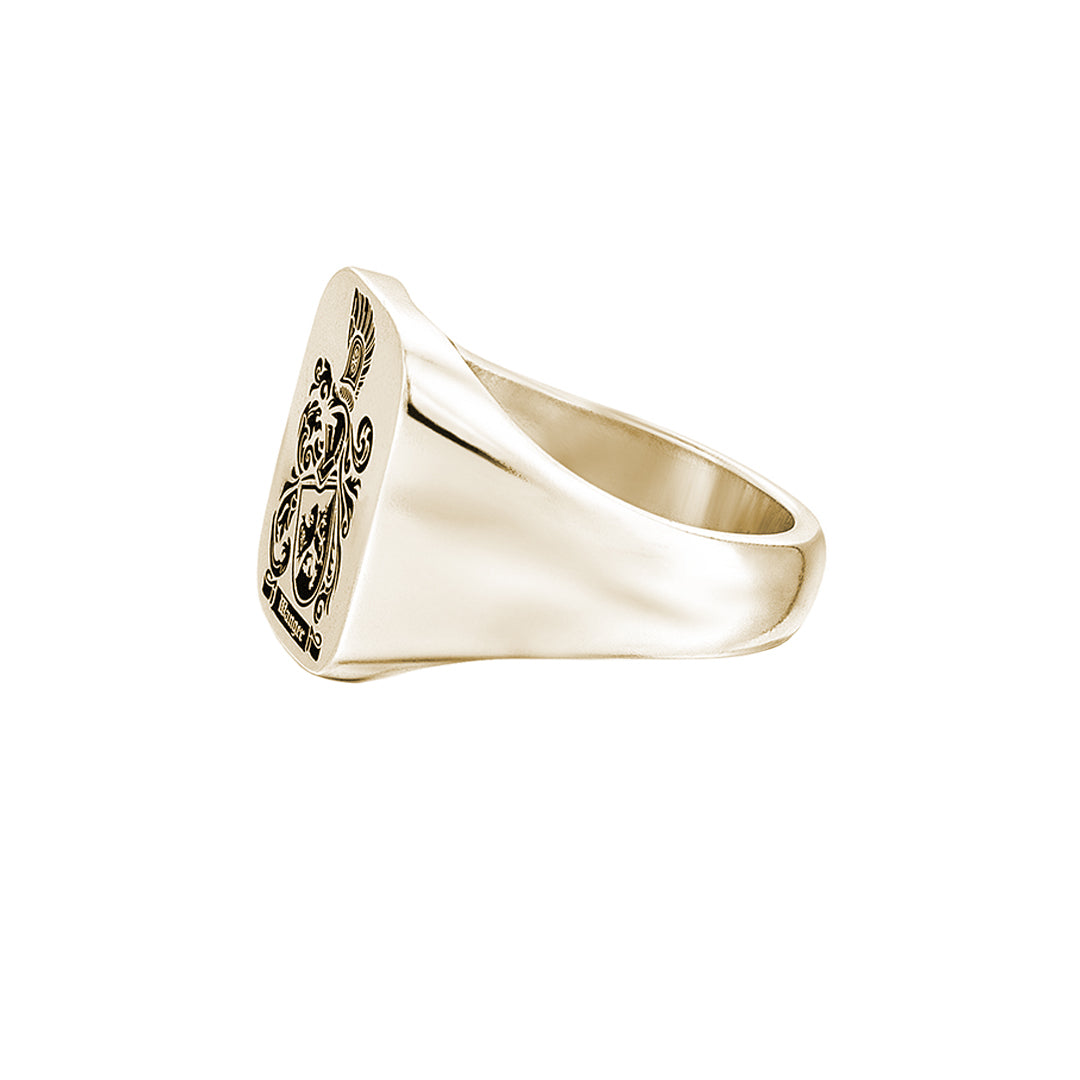 Square Ring Base for Family Crest - Gold