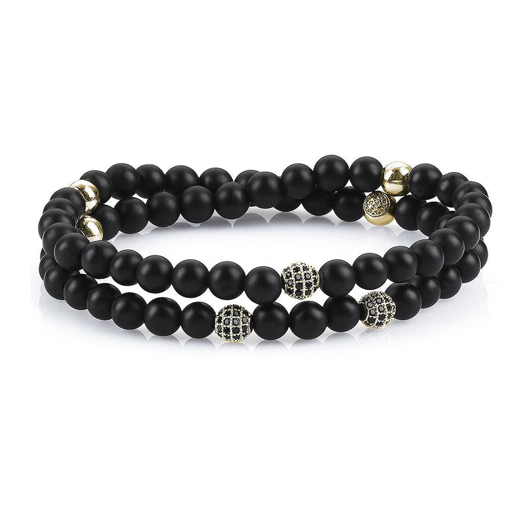 Mens Wrap Beaded Bracelets - Agate