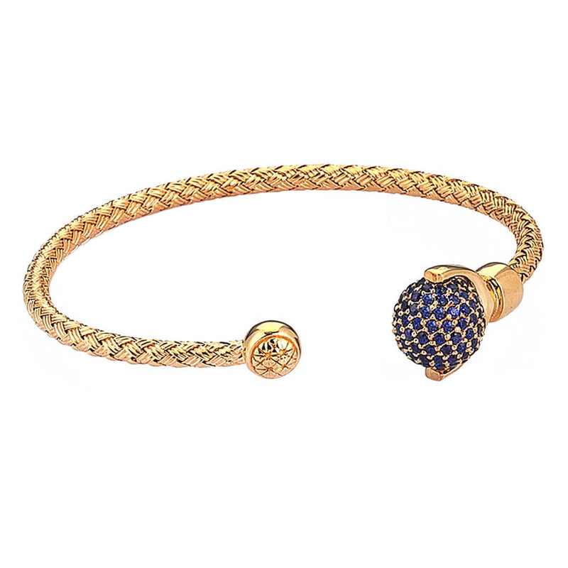 Women's Terra Cuff Bracelet - Silver - Yellow Gold - Navy
