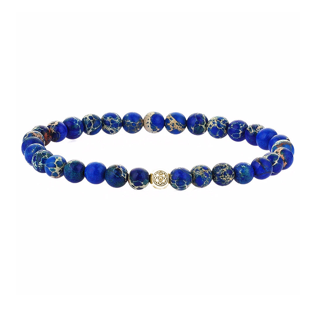 Atolyestone Jasper Essentials - Yellow Gold - Blue Jasper