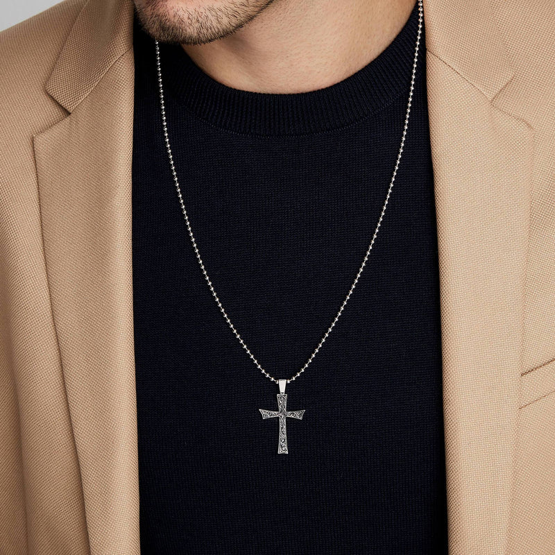 Cross necklace with model