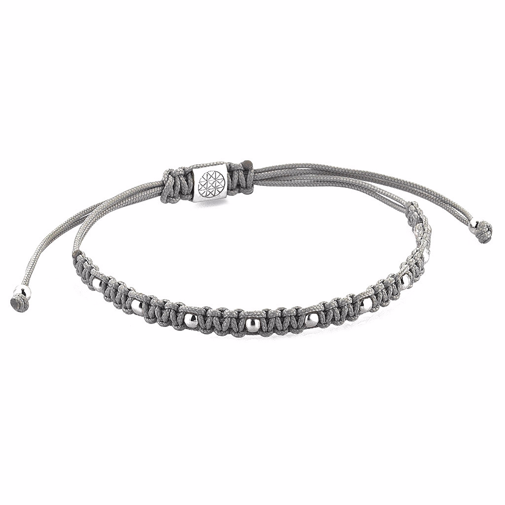 mens macrame bracelet grey