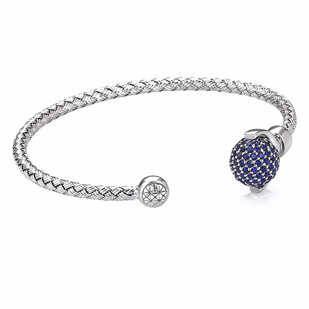 Women's Terra Cuff Bracelet - Silver - White Gold - Navy