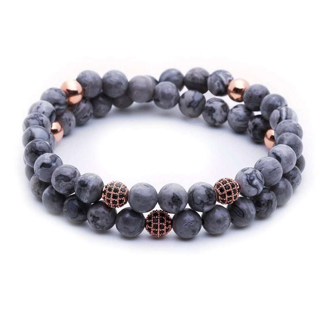 Women's Double Jasper Beaded Bracelets
