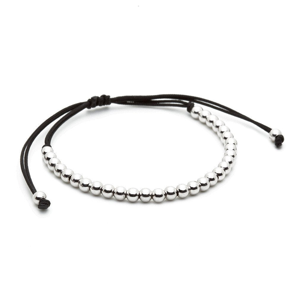 Mens 30 Balls Macrame Bracelet Silver - Plating Color Silver