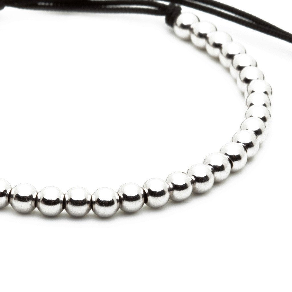 30 Balls Macrame Bracelet Silver for Men - Plating Color Silver