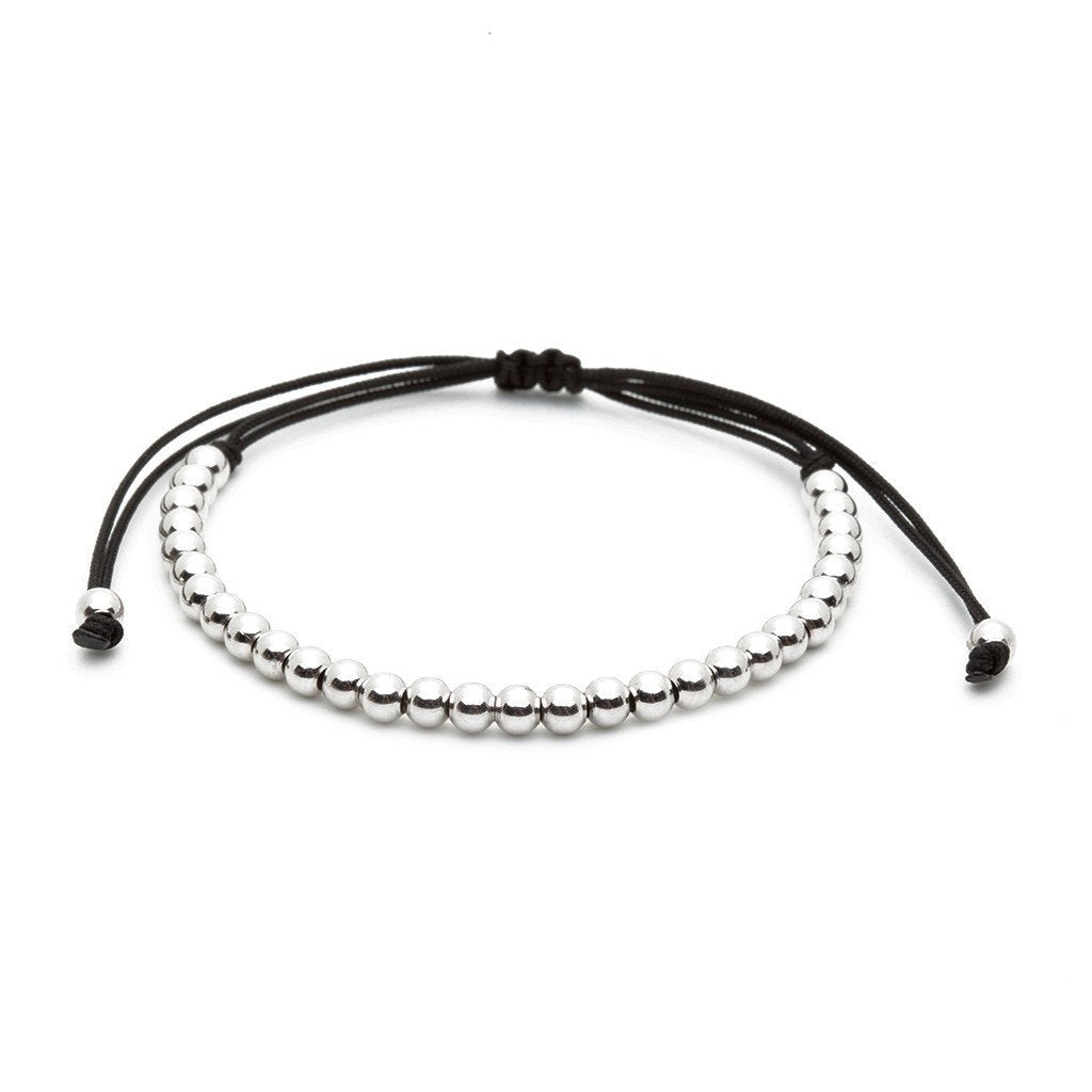 Mens 30 Balls Macrame Bracelet Silver - Plating Color Silver