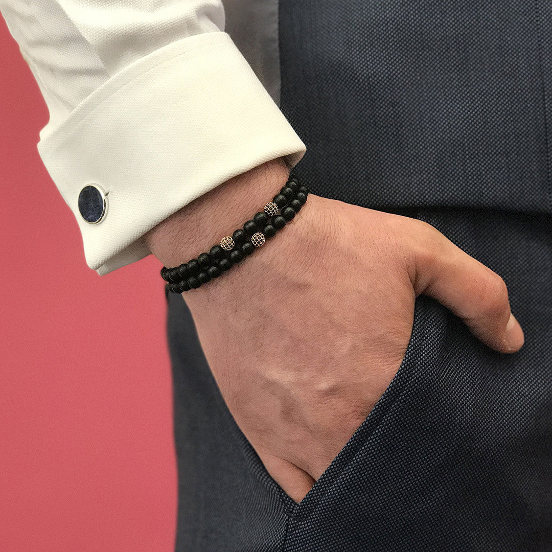 Mens Wrap Beaded Bracelets - Agate