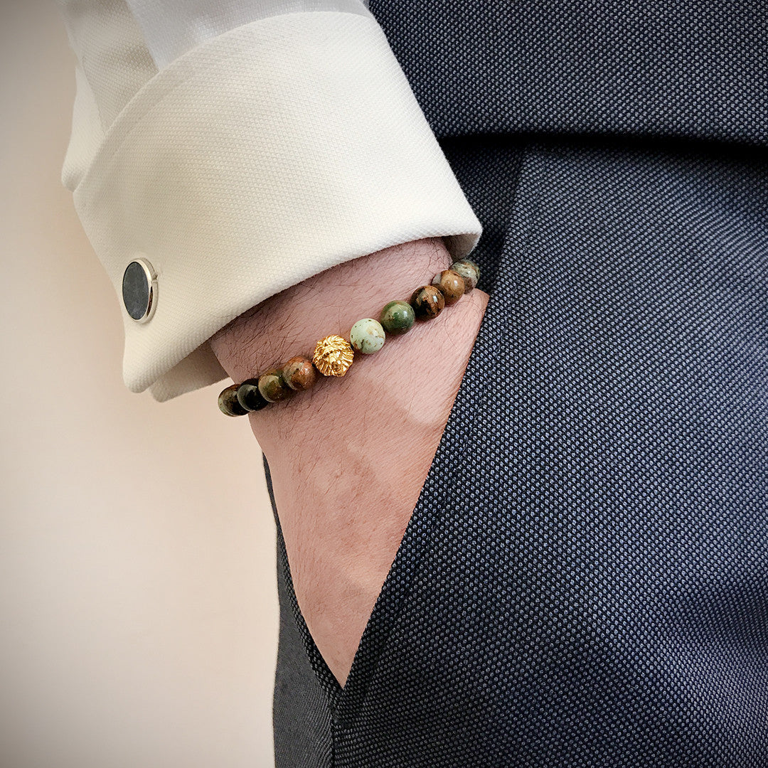 Leo Zenith Beaded Bracelets - Solid Silver - Crazy Agate